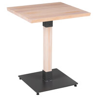 Lancaster Table & Seating Industrial 24" x 24" Solid Wood Live Edge Table with Bleached Oak Finish