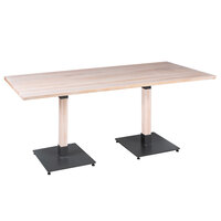 Lancaster Table & Seating Industrial 30" x 72" Solid Wood Live Edge Table with Bleached Oak Finish