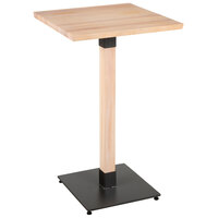 Lancaster Table & Seating Industrial 24" x 24" Solid Wood Live Edge Bar Height Table with Bleached Oak Finish