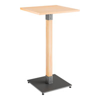 Lancaster Table & Seating Industrial 24" x 24" Solid Wood Live Edge Bar Height Table with Bleached Oak Finish