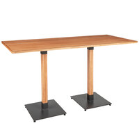 Lancaster Table & Seating Industrial 30" x 72" Solid Wood Live Edge Bar Height Table with Honey Maple Finish