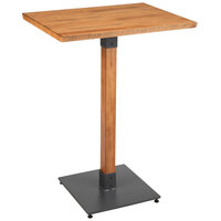 Lancaster Table & Seating Industrial 24" x 30" Solid Wood Live Edge Bar Height Table with Honey Maple Finish