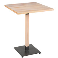 Lancaster Table & Seating Industrial 30" x 30" Solid Wood Live Edge Bar Height Table with Bleached Oak Finish