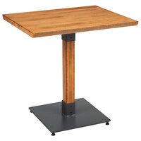 Lancaster Table & Seating Industrial 24" x 30" Solid Wood Live Edge Standard Height Table with Honey Maple Finish