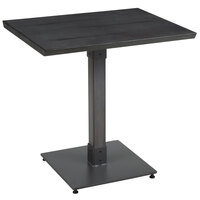 Lancaster Table & Seating Industrial 24" x 30" Solid Wood Live Edge Table with Slate Gray Finish