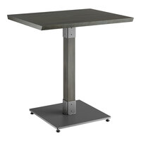 Lancaster Table & Seating Industrial 24" x 30" Solid Wood Live Edge Table with Slate Gray Finish