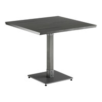 Lancaster Table & Seating Industrial 36" x 36" Solid Wood Live Edge Table with Slate Gray Finish
