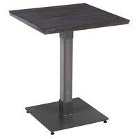 Lancaster Table & Seating 24" x 24" Solid Wood Live Edge Table with Slate Gray Finish