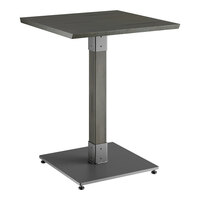 Lancaster Table & Seating 24" x 24" Solid Wood Live Edge Table with Slate Gray Finish