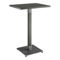 Lancaster Table & Seating Industrial 24" x 30" Solid Wood Live Edge Bar Height Table with Slate Gray Finish