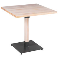 Lancaster Table & Seating Industrial 30" x 30" Solid Wood Live Edge Table with Bleached Oak Finish