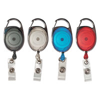 Advantus 75552 30" Assorted Color Carabiner-Style Retractable ID Card Reel   - 20/Pack