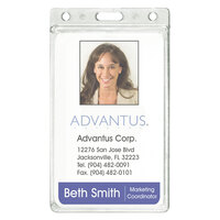 Advantus 76076 2 1/8" x 3 3/8" Clear Vertical Frosted Rigid Badge Holder   - 25/Box