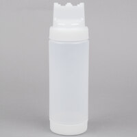 Tablecraft 11663C3F 16 oz. SelecTop Wide Mouth Dualway First In First Out "FIFO" Squeeze Bottle with 3 Top Openings - 12/Pack