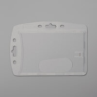 Durable 890519 3 3/8" x 2 1/8" Clear Acrylic Horizontal / Vertical Clip Badge Holder - 10/Pack