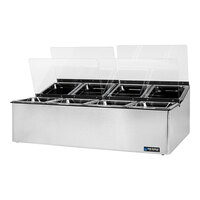 San Jamar FP9248FL EZ-Chill 8-Compartment Stainless Steel Condiment Bar