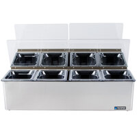 San Jamar FP9248FL EZ-Chill 8-Compartment Stainless Steel Condiment Bar