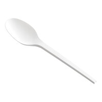 EcoChoice Heavy Weight Compostable 6 1/2" White CPLA Plastic Spoon - 1,000/Case