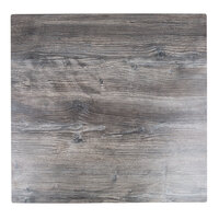 BFM Seating Tribeca 32" x 32" Square Driftwood Composite Laminate Outdoor Table Top with Flat Edge for BFM Table Bases Edge