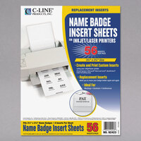 C-Line Products 92423 3 1/2" x 2 1/4" White Printable Name Badge Inserts - 56/Pack