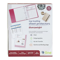 C-Line 62013 11" x 8 1/2" Heavy Weight Top-Loading Clear Polypropylene Sheet Protector - 50/Box