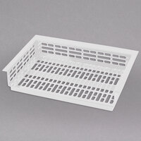 Tablecraft CW1072W Simple Solutions 21 1/4" x 14 7/8" x 3" White Cast Aluminum Perforated Single Cold Well Drop-In Template