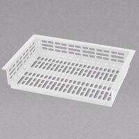 Tablecraft CW1066W Simple Solutions 21 1/4" x 13 7/8" x 3" White Cast Aluminum Perforated Single Cold Well Drop-In Template