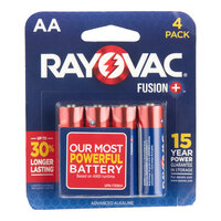 Rayovac 815-4TFUSK Fusion AA Advanced Alkaline Batteries - 4/Pack