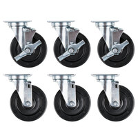 5" Swivel Plate Casters - 6/Set