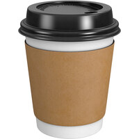 Choice 10 oz. White Paper Hot Cup, Lid, and Sleeve Combo Kit - 50/Pack