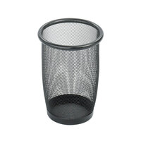 Safco 9716BL 3 Qt. Black Round Mesh Wastebasket