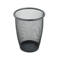 Safco 9717BL 5 Gallon Black Round Mesh Wastebasket