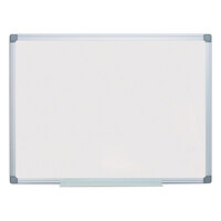 MasterVision MA0500790 Earth Silver Easy Clean 48" x 36" White Melamine Dry Erase Board with Silver Aluminum Frame