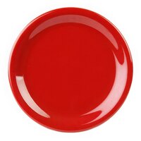 Thunder Group CR107PR 7 1/4" Pure Red Narrow Rim Melamine Plate - 12/Pack