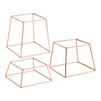 Acopa Square Rose Gold Metal 3-Piece Display Stand Set