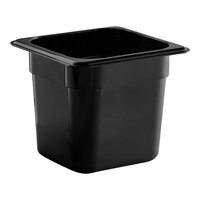 Cambro 66HP110 H-Pan™ 1/6 Size Black High Heat Plastic Food Pan - 6" Deep