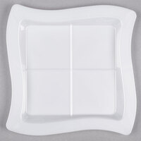 Fineline Tiny Temptations 6206-WH 7 1/4" x 7 1/4" White Disposable Plastic Tray - 120/Case