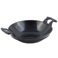 Bon Chef 6050BLK 3.5 Qt. Black Sandstone Wok with Handles