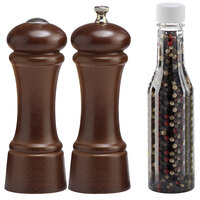 Chef Specialties 6106 Professional Series 6" Elegance Walnut Pepper Mill and Salt Shaker Set