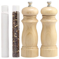 Chef Specialties 6207 Professional Series 6" Salem Natural Pepper Mill and Salt Mill Set