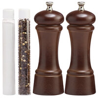 Chef Specialties 6107 Professional Series 6" Elegance Walnut Pepper Mill and Salt Mill Set