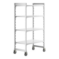 Cambro CPHU244275S4480 Camshelving® Premium Mobile Shelving Unit with 4 Solid Shelves - 24" x 42"