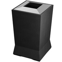 Commercial Zone 724666 ModTec 39 Gallon Gunmetal Satin Square Waste Container with Stainless Steel Lid