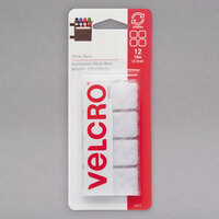 Velcro® 90073 Sticky Back 7/8" Square White Fasteners - 12/Pack