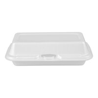 Dart 72HT1 7" x 4" x 2" White Foam Hinged Lid Hot Dog Container - 500/Case