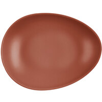 Libbey DRI-7-C Driftstone 10 7/8" x 8 1/2" Clay Satin Matte Organic Porcelain Coupe Plate - 12/Case