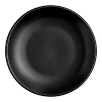 Acopa 6 1/2" Matte Black Stoneware Coupe Plate - 36/Case