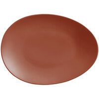 Libbey DRI-8-C Driftstone 13 3/4" x 10 1/8" Clay Satin Matte Organic Porcelain Coupe Plate - 12/Case