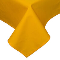 Intedge 54" x 110" Rectangular Gold Hemmed 65/35 Poly/Cotton Blend Cloth Table Cover