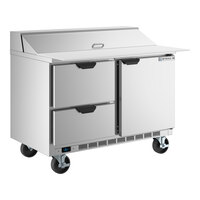 Beverage-Air SPED48HC-12C-2 48" 1 Door 2 Drawer Cutting Top Refrigerated Sandwich Prep Table with 17" Wide Cutting Board